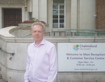 Stephen Robinson outside Chelmsford City Council