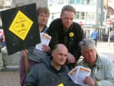 Lib Dem team are photographed for local paper