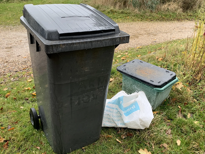 Black bin and recycling