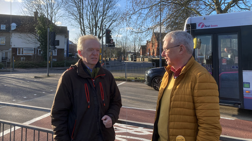 Lib Dem councillors Davidson and Robinson in Broomfield Road